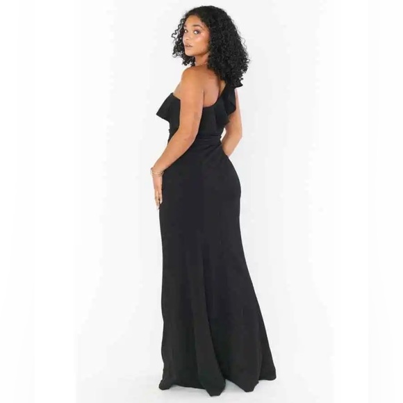 SHOW ME YOUR MUMU Florentine Maxi Dress in Black Stretch One Shoulder - Picture 3 of 8